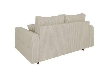 Maya - Sofa 2 sitzer mit Braun Holzfüßen im skandinavischen Stil aus Cord-Stoff