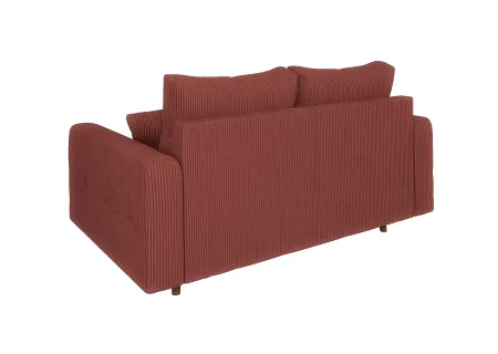 Maya - Sofa 2 sitzer mit Braun Holzfüßen im skandinavischen Stil aus Cord-Stoff