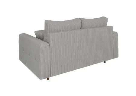 Maya - Sofa 2 sitzer mit Braun Holzfüßen im skandinavischen Stil aus Cord-Stoff