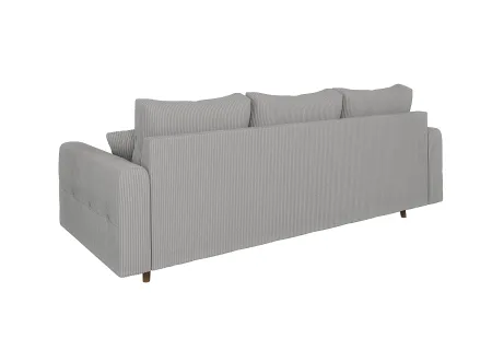 Maya - Sofa 3 sitzer mit Braun Holzfüßen im skandinavischen Stil aus Cord-Stoff