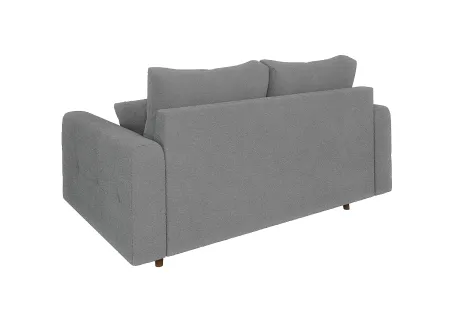 Lars - Sofa 2 sitzer mit Braun Holzfüßen im skandinavischen Stil aus Boucle-Stoff