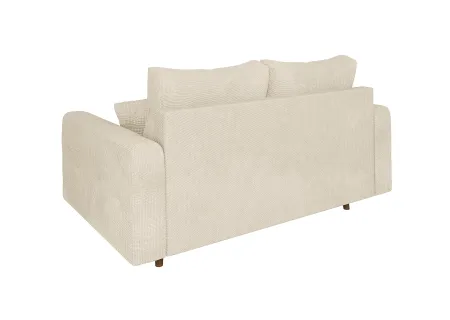 Trygve - Sofa 2 sitzer mit Braun Holzfüßen im skandinavischen Stil aus Chenille-Stoff