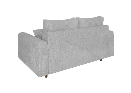 Trygve - Sofa 2 sitzer mit Braun Holzfüßen im skandinavischen Stil aus Chenille-Stoff