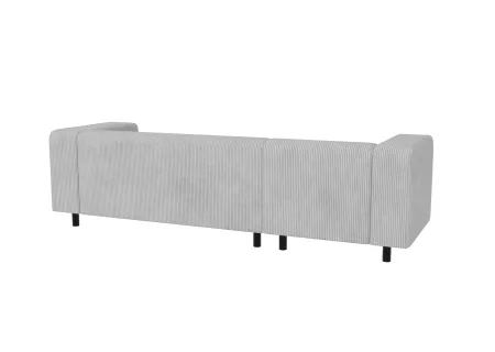 Oskar - Modernes Ecksofa mit Ottomane aus Cord-Stoff mit bequemem Sitz