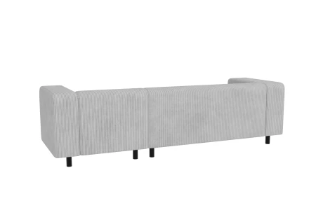 Oskar - Modernes Ecksofa mit Ottomane aus Cord-Stoff mit bequemem Sitz