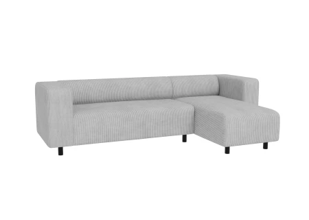 Oskar - Modernes Ecksofa mit Ottomane aus Cord-Stoff mit bequemem Sitz