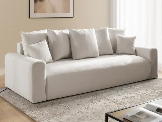 Calma - Komfortables 4-Sitzer Schlafsofa im Bumpy-Design mit Bettkasten aus weichem Webstoff