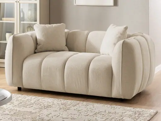 Nubira - Komfortables 2-Sitzer-Sofa in tief gesteppter Bubble-Optik aus weichem Strukturstoff mit modernem Design