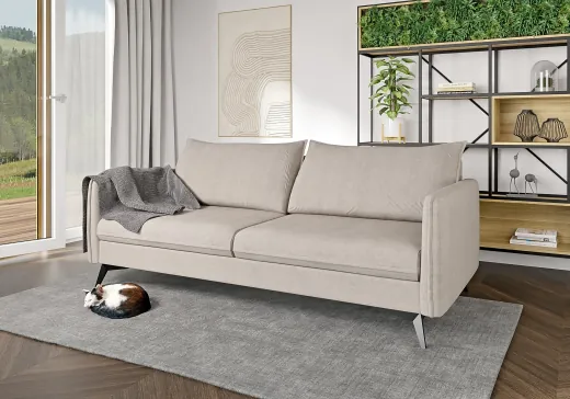 Calais - Modernes Sofa 3-Sitzer mit Schwarz Metall Füßen aus Luxusmicrofaser