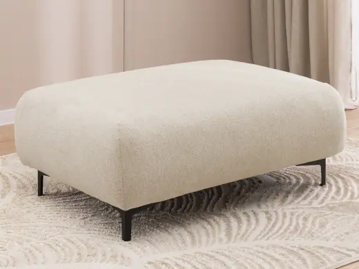 Cardea - Moderner Hocker in Bubble-Optik aus weichem Strukturstoff mit hohem Sitzkomfort