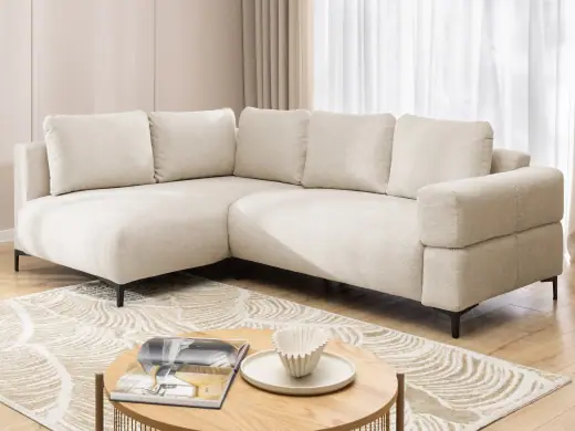 Cardea - Modernes Ecksofa in Bubble-Optik aus weichem Strukturstoff mit hohem Sitzkomfort