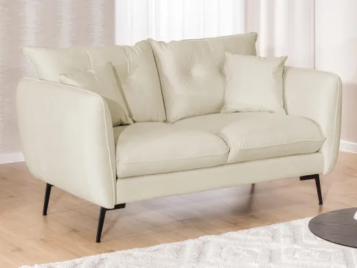 Nordloft - Modernes Sofa 2-Sitzer aus Samt-Stoff mit Hohen Schwarzen Metallfüßen und schöner Sitzkomfort